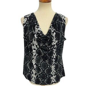Calvin Klein women's top animal print cowl neck size XL